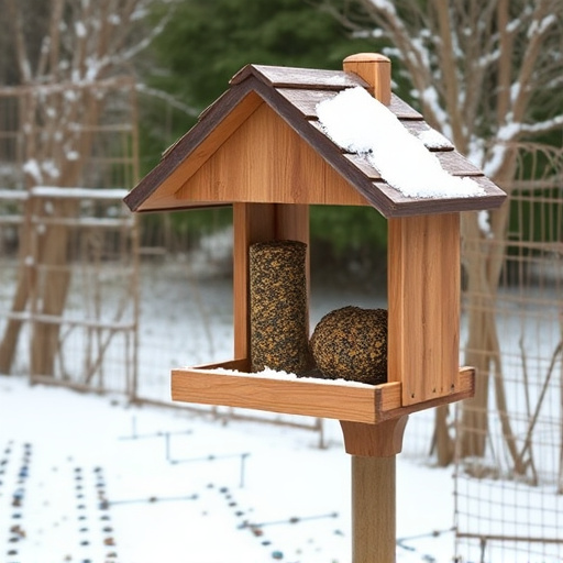 Freestanding station with seed and suet