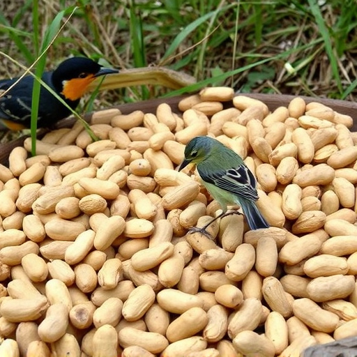 Fresh whole peanuts for wild birds