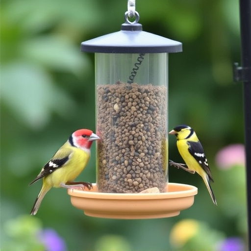 Garden feeder suited for finches, tits