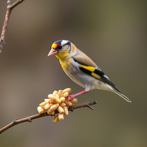 Goldfinch feeding on nyjer seeds