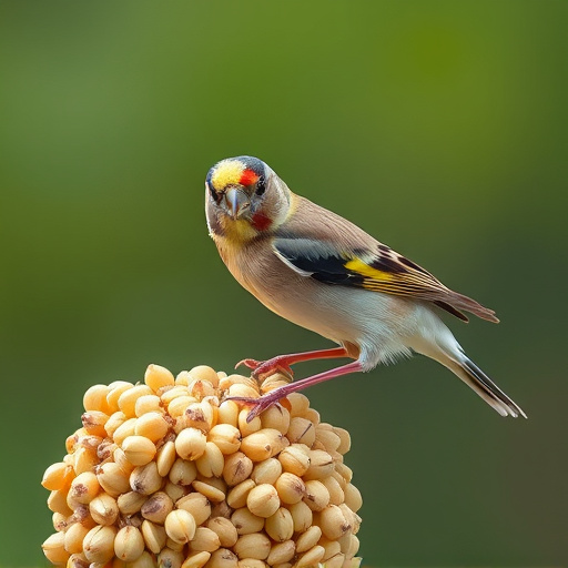 Goldfinch feeding on nyjer seeds