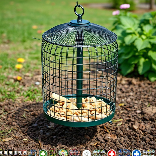 Ground feeder with protective mesh cover