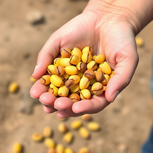 Hand holding handful of sunflower hearts