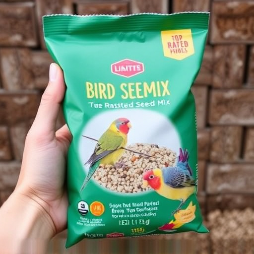 Hand holding top-rated bird seed mix