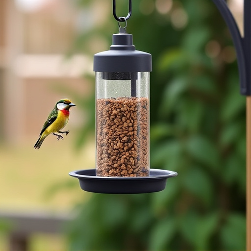 Hanging feeder with waste-catching tray