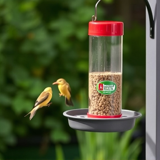 Hanging feeder with waste-catching tray
