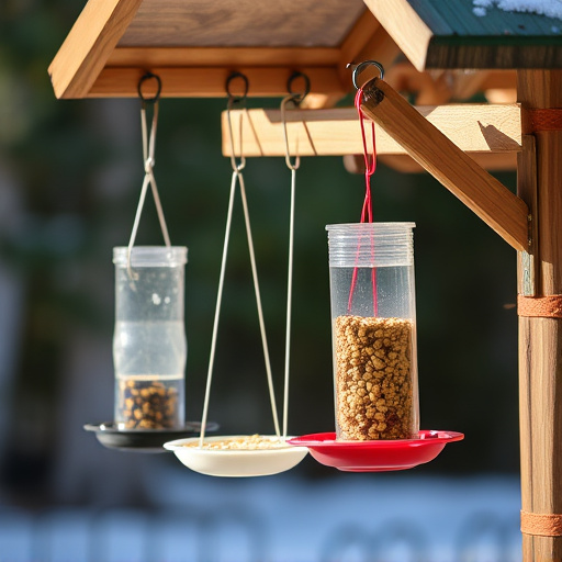 Hanging feeders attached to feeding station