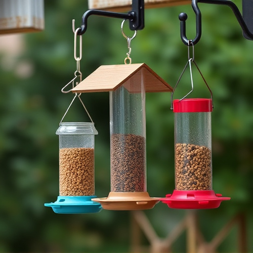 Hanging feeders attached to feeding station