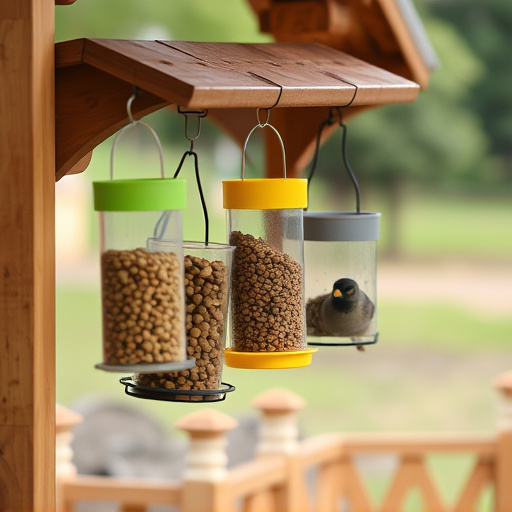 Hanging feeders attached to feeding station