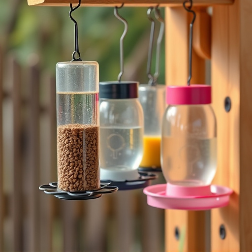 Hanging feeders attached to feeding station