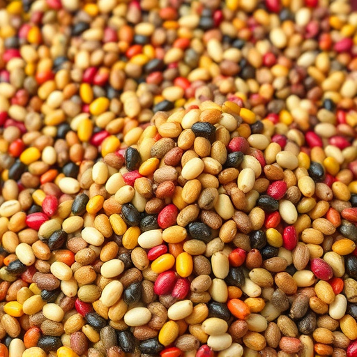 Heap of colourful wild bird seeds
