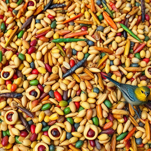 Heap of colourful wild bird seeds