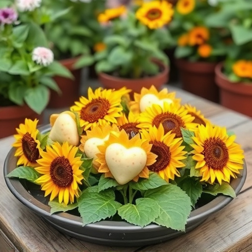 Hulled sunflower hearts on garden tray