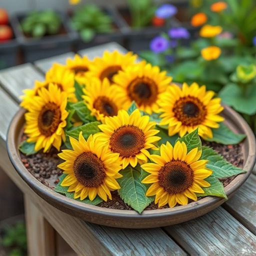 Hulled sunflower hearts on garden tray