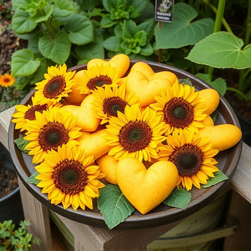 Hulled sunflower hearts on garden tray