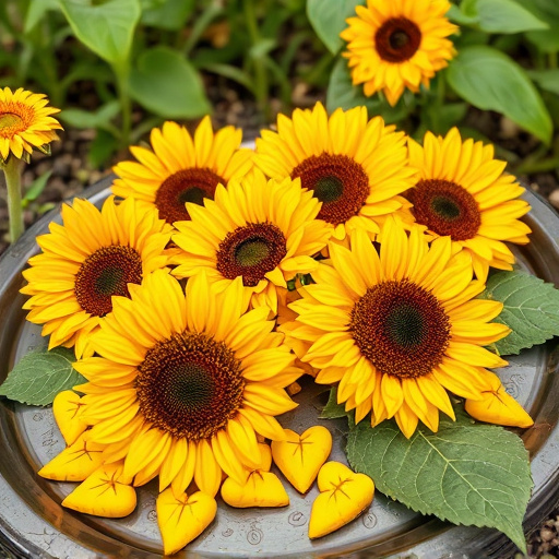 Hulled sunflower hearts on garden tray