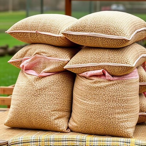 Large sacks of bird suet pellets