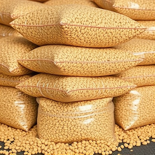 Large sacks of bird suet pellets