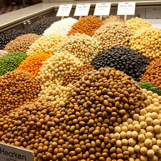 Large variety of seeds on display
