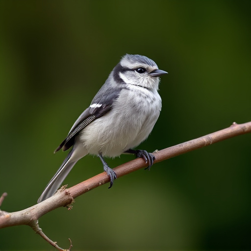 Long-tailed tit on tree branch
