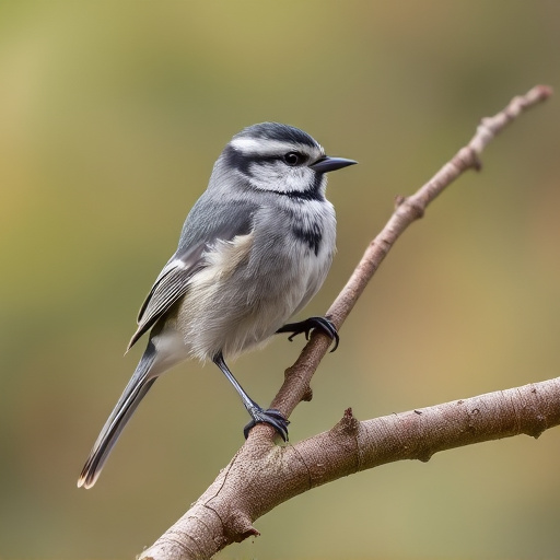 Long-tailed tit on tree branch