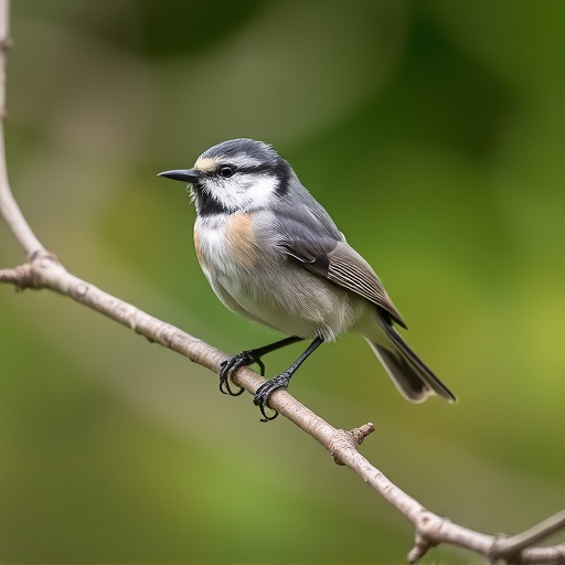 Long-tailed tit on tree branch