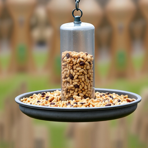 Low platform feeder with scattered seed mix