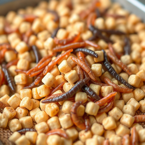 Mealworm-filled suet pellets on tray