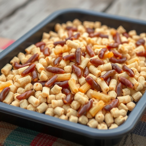 Mealworm-filled suet pellets on tray