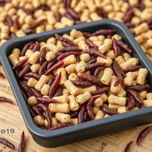 Mealworm-filled suet pellets on tray