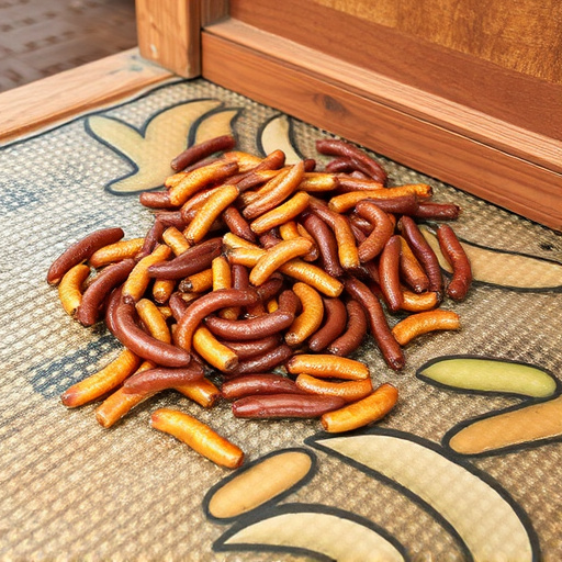 Mealworms scattered on bird table