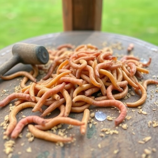 Mealworms scattered on bird table