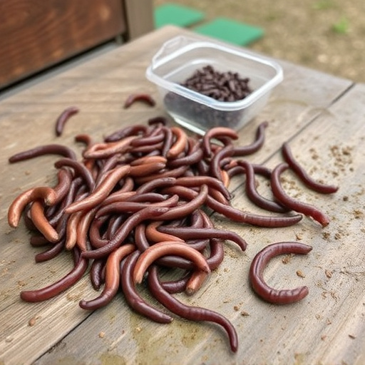 Mealworms scattered on bird table