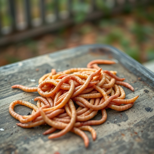Mealworms scattered on bird table