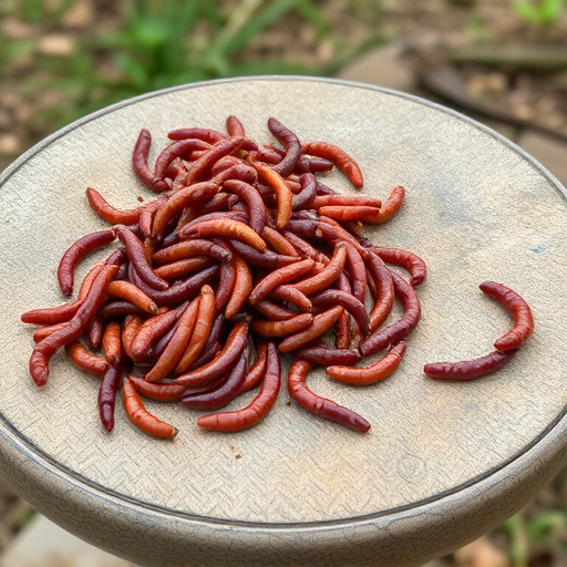Mealworms scattered on bird table