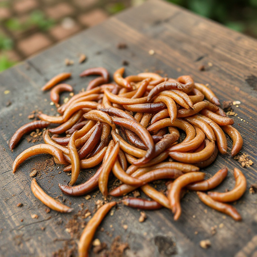 Mealworms scattered on bird table