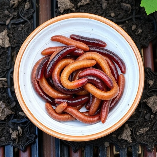 Mealworms served in shallow garden dish