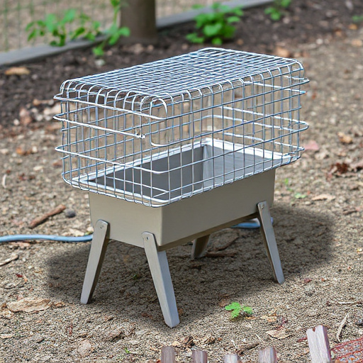 Metal ground feeder with protective mesh