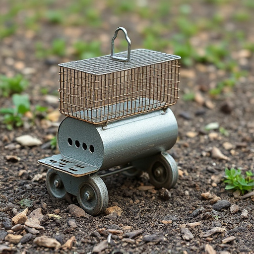 Metal ground feeder with protective mesh
