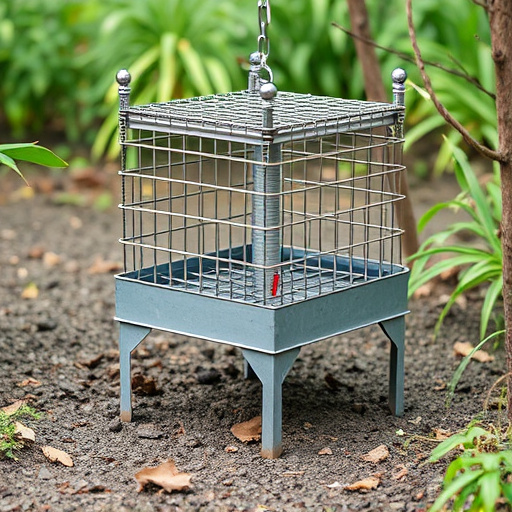 Metal ground feeder with protective mesh