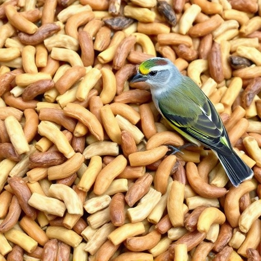 Mixed bird feed with added mealworms