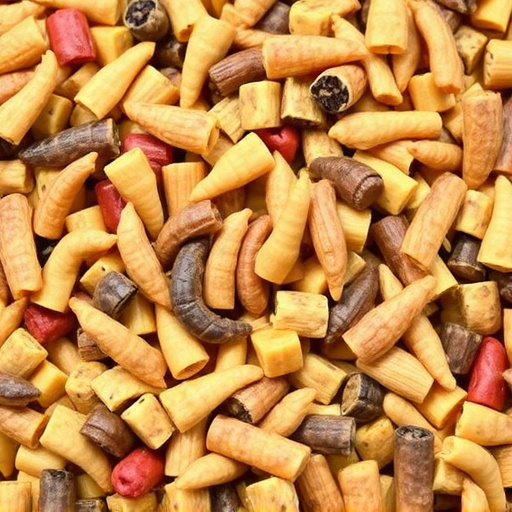 Mixed bird feed with added mealworms