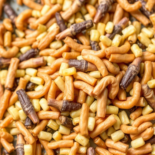 Mixed bird feed with added mealworms