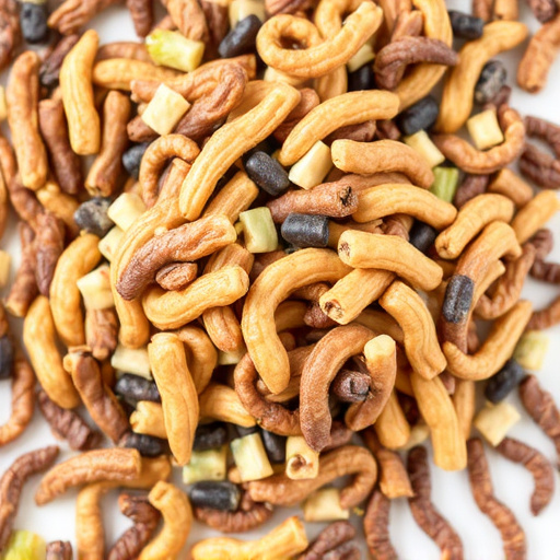 Mixed bird feed with added mealworms