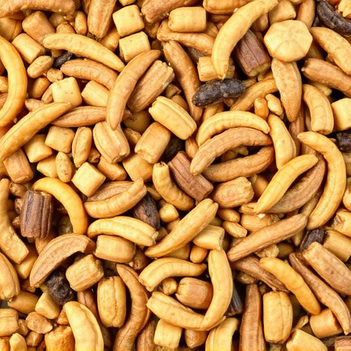Mixed bird feed with added mealworms