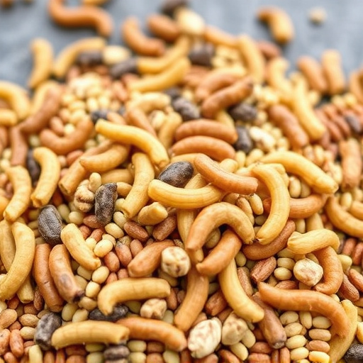 Mixed bird feed with added mealworms