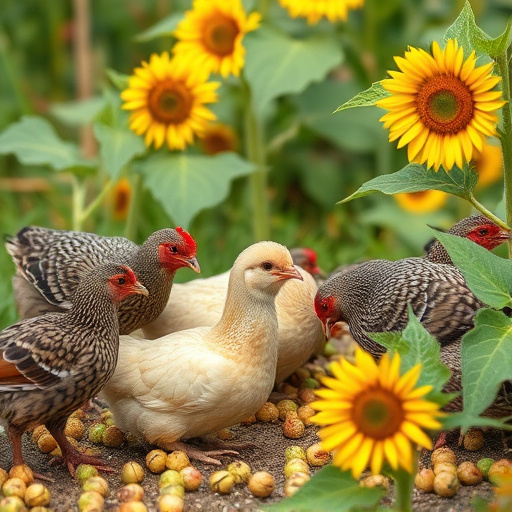 Mixed flock eating sunflower hearts