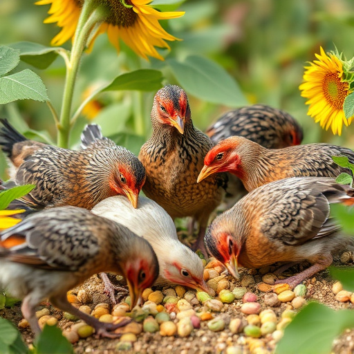 Mixed flock eating sunflower hearts