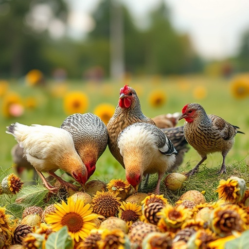 Mixed flock eating sunflower hearts