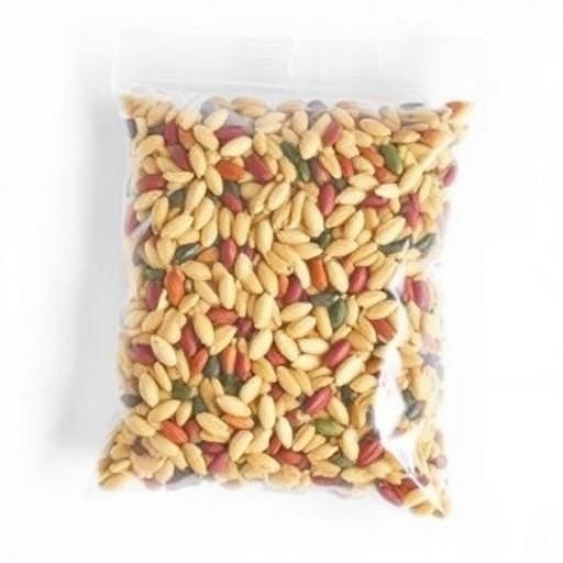 Mixed seed blend in clear plastic bag